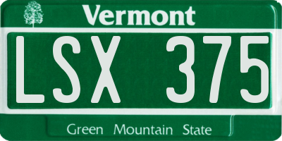 VT license plate LSX375