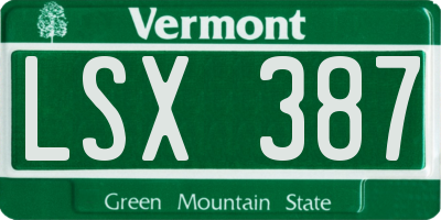 VT license plate LSX387
