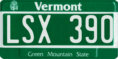 VT license plate LSX390