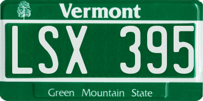 VT license plate LSX395