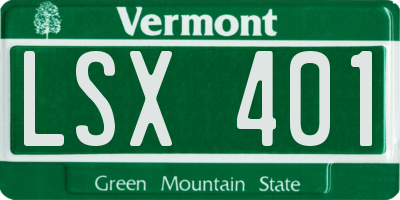 VT license plate LSX401