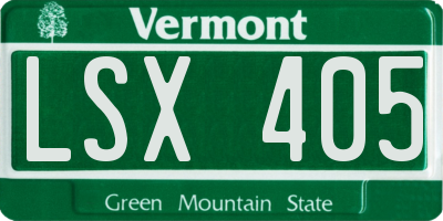 VT license plate LSX405