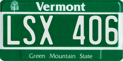 VT license plate LSX406