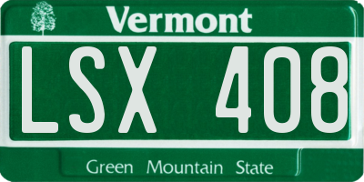 VT license plate LSX408