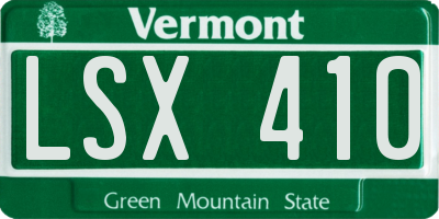 VT license plate LSX410
