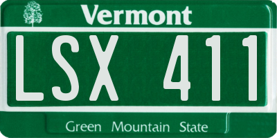 VT license plate LSX411