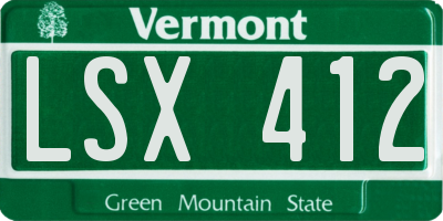 VT license plate LSX412