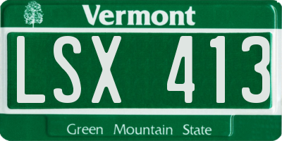 VT license plate LSX413