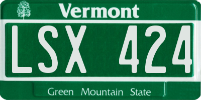 VT license plate LSX424