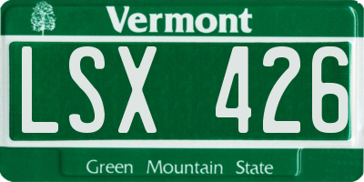 VT license plate LSX426