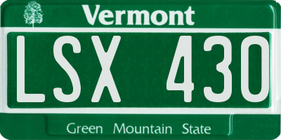 VT license plate LSX430