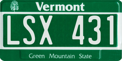 VT license plate LSX431