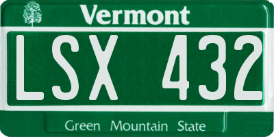 VT license plate LSX432