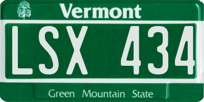 VT license plate LSX434