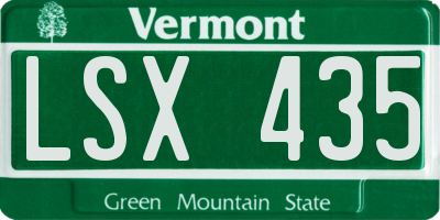 VT license plate LSX435