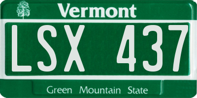 VT license plate LSX437