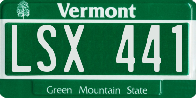 VT license plate LSX441