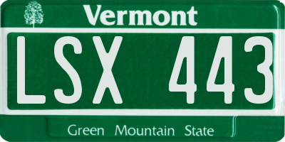VT license plate LSX443