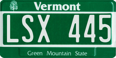 VT license plate LSX445
