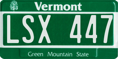 VT license plate LSX447