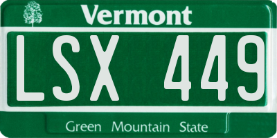 VT license plate LSX449