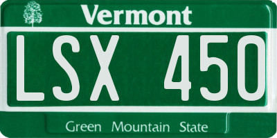 VT license plate LSX450