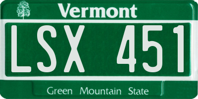 VT license plate LSX451