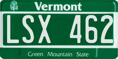 VT license plate LSX462