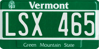 VT license plate LSX465