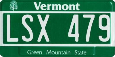 VT license plate LSX479