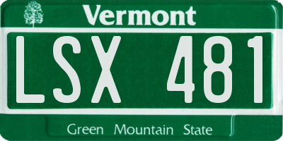 VT license plate LSX481