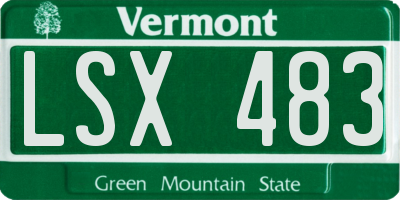 VT license plate LSX483