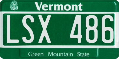 VT license plate LSX486