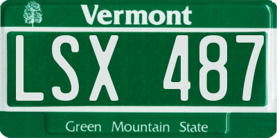 VT license plate LSX487