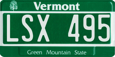 VT license plate LSX495
