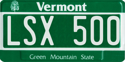 VT license plate LSX500