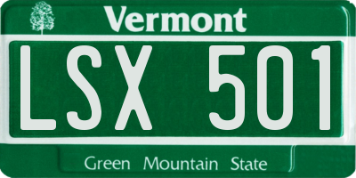 VT license plate LSX501