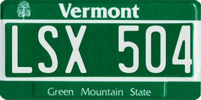 VT license plate LSX504