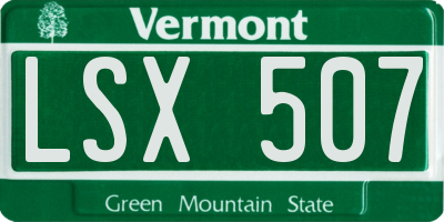 VT license plate LSX507