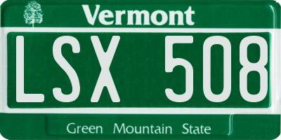 VT license plate LSX508