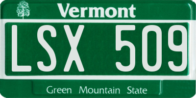 VT license plate LSX509