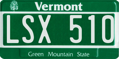 VT license plate LSX510