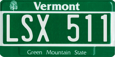 VT license plate LSX511