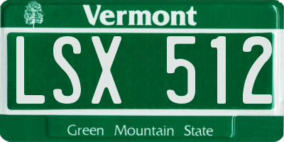 VT license plate LSX512