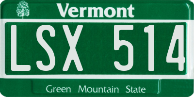 VT license plate LSX514