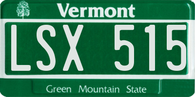 VT license plate LSX515