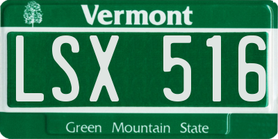VT license plate LSX516