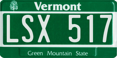 VT license plate LSX517