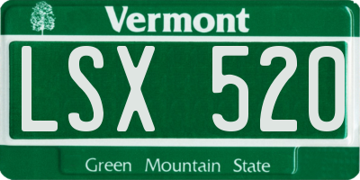 VT license plate LSX520