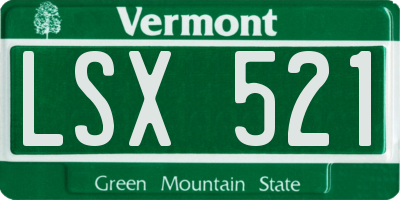 VT license plate LSX521